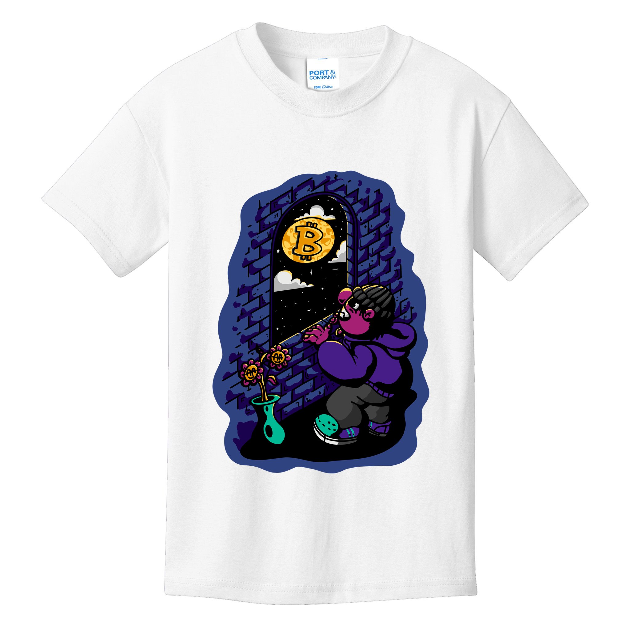 Bitcoin Moon Cartoon Kids T-Shirt