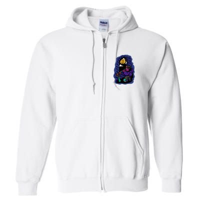 Bitcoin Moon Cartoon Full Zip Hoodie