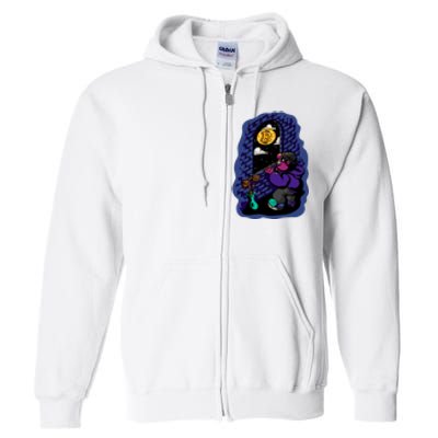 Bitcoin Moon Cartoon Full Zip Hoodie