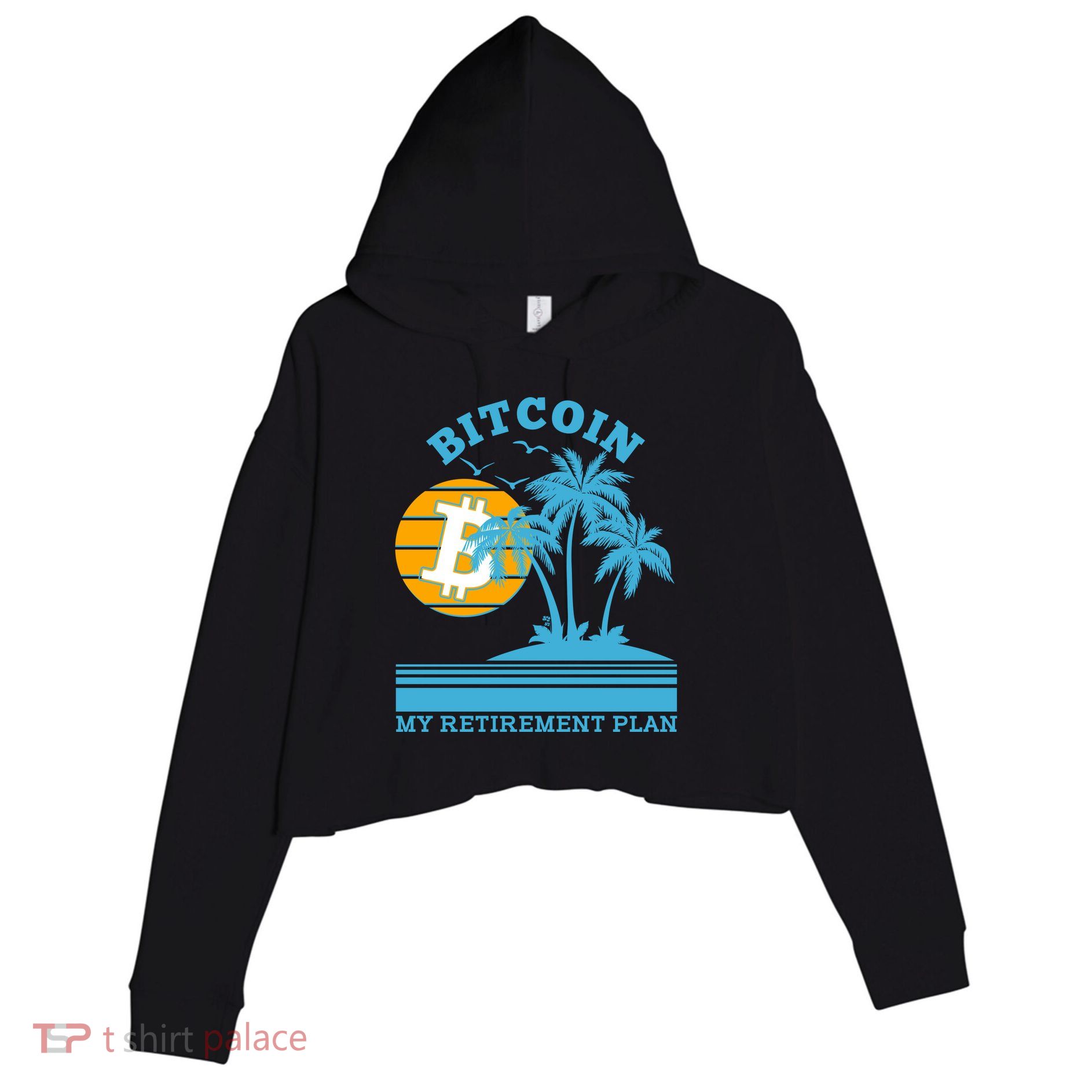 Bitcoin My Retirement Plan Crop Fleece Hoodie