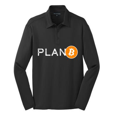 BitCoin PlanB Silk Touch Performance Long Sleeve Polo