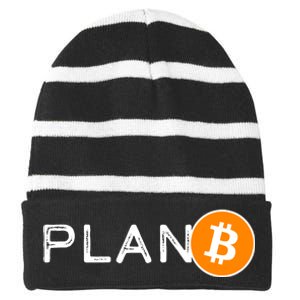 BitCoin PlanB Striped Beanie with Solid Band