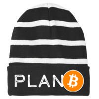 BitCoin PlanB Striped Beanie with Solid Band