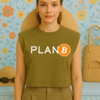BitCoin PlanB Garment-Dyed Women's Muscle Tee