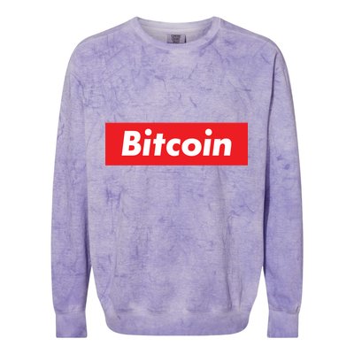 Bitcoin Red Box Logo Colorblast Crewneck Sweatshirt