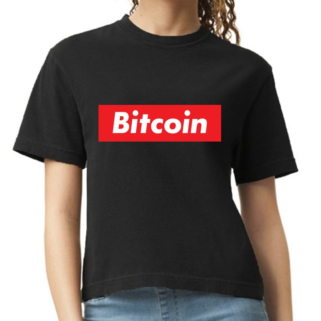 Bitcoin Red Box Logo Comfort Colors Boxy T-Shirt