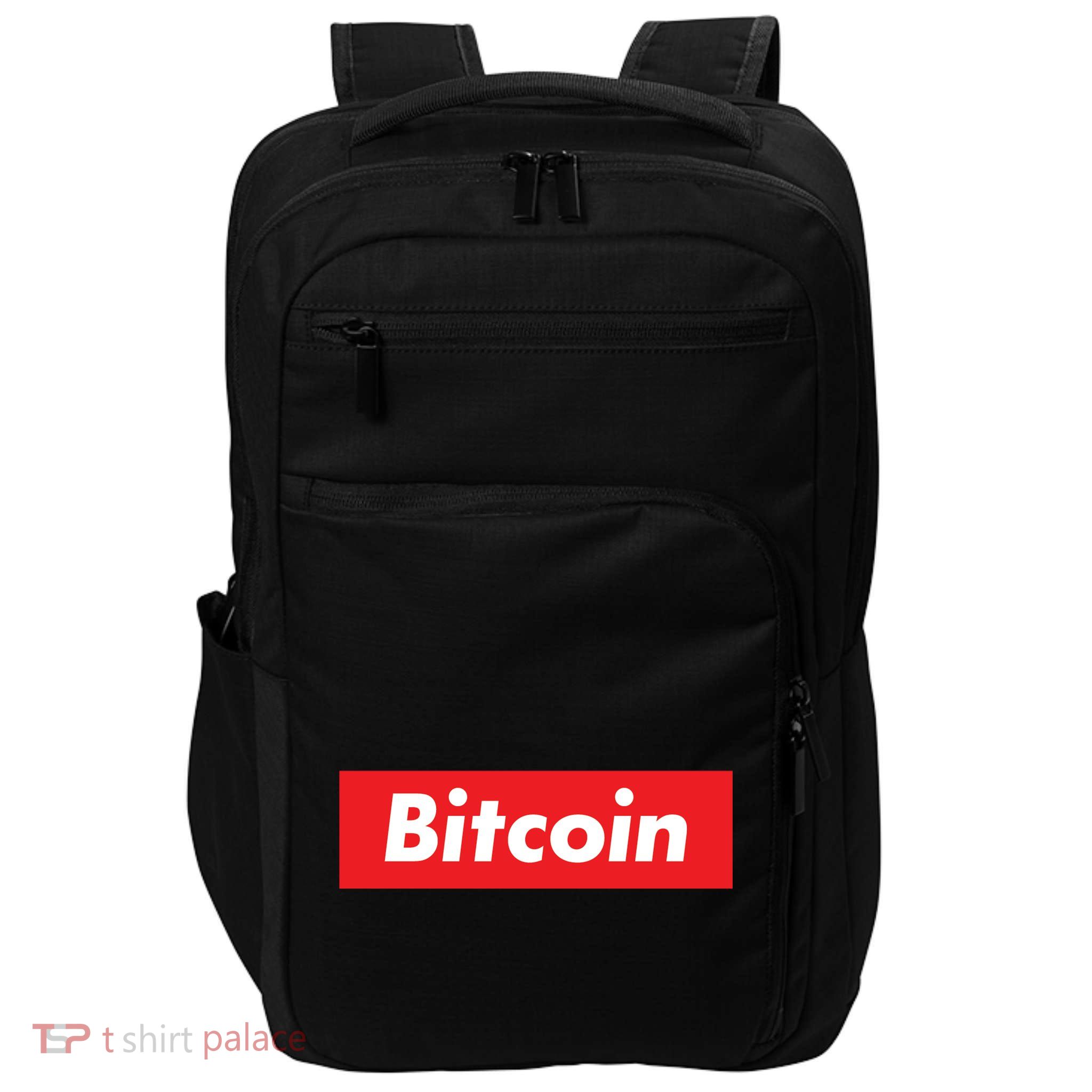 Bitcoin Red Box Logo Impact Tech Backpack