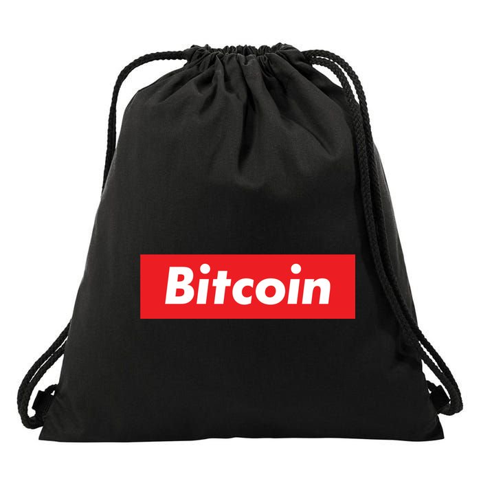 Bitcoin Red Box Logo Drawstring Bag