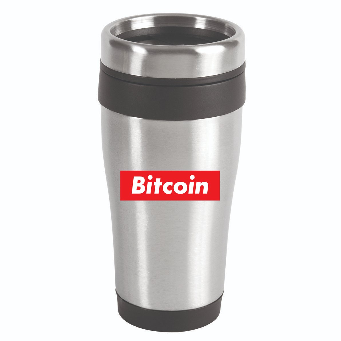 Bitcoin Red Box Logo 16oz Travel Tumbler