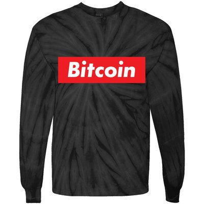 Bitcoin Red Box Logo Tie-Dye Long Sleeve Shirt