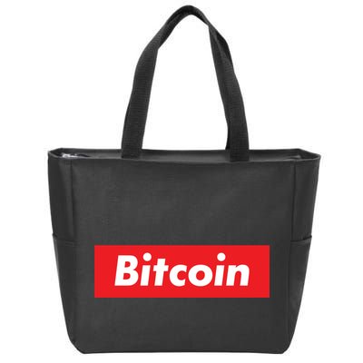 Bitcoin Red Box Logo Zip Tote Bag