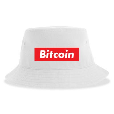 Bitcoin Red Box Logo Sustainable Bucket Hat
