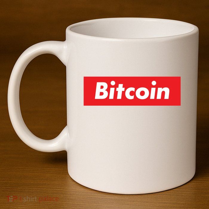 Bitcoin Red Box Logo 11oz C Handle Ceramic Mug