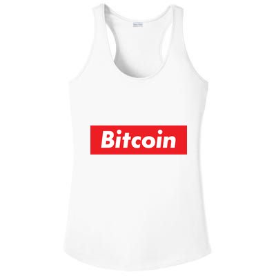 Bitcoin Red Box Logo Ladies PosiCharge Competitor Racerback Tank