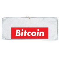 Bitcoin Red Box Logo Large Microfiber Waffle Golf Towel