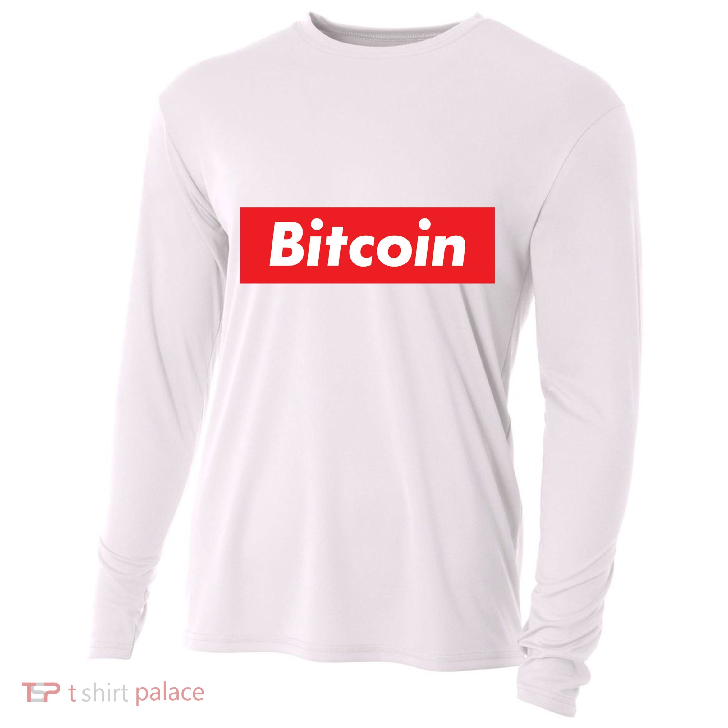 Bitcoin Red Box Logo Cooling Performance Long Sleeve Crew