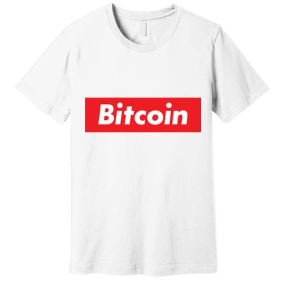 Bitcoin Red Box Logo Premium T-Shirt