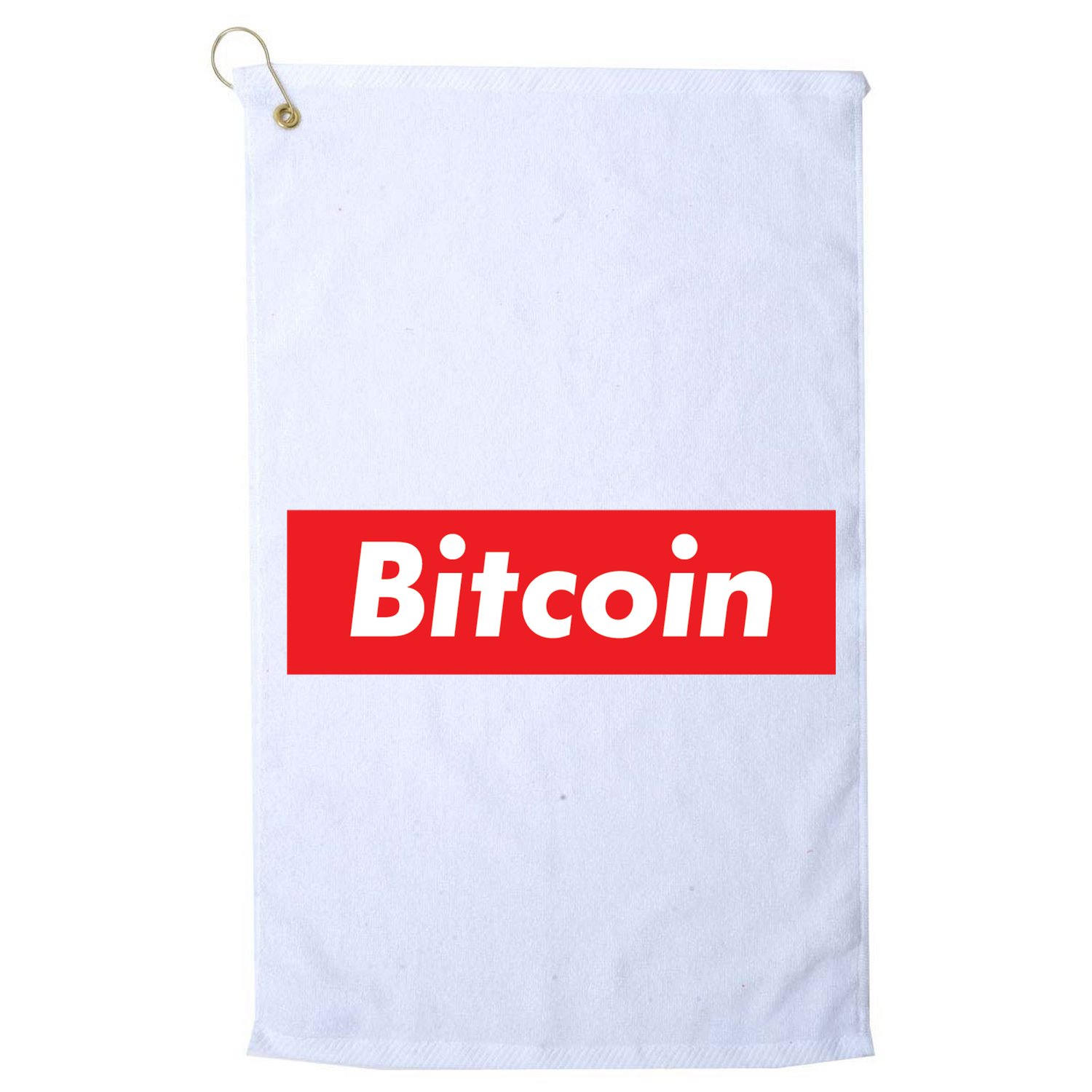 Bitcoin Red Box Logo Golf Towel