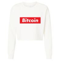 Bitcoin Red Box Logo Cropped Pullover Crew
