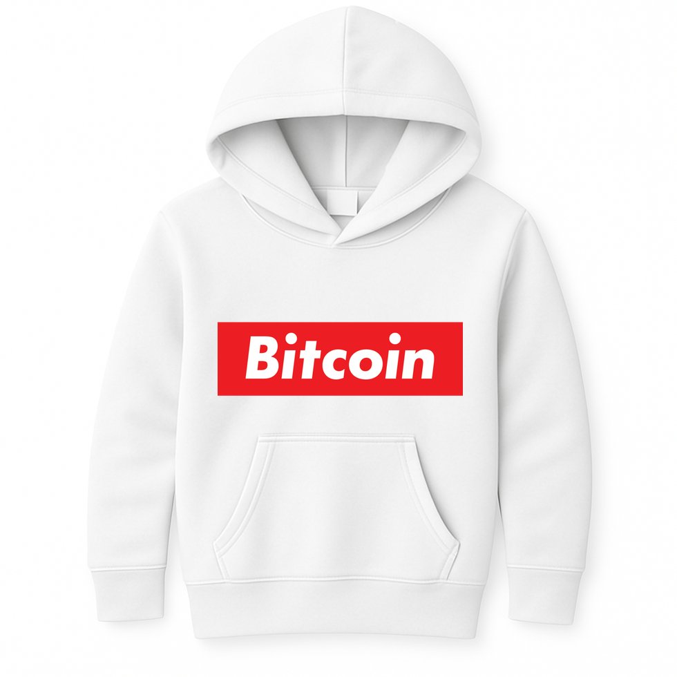 Bitcoin Red Box Logo Kids Hoodie