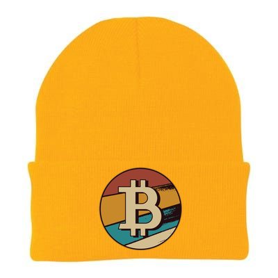 Bitcoin Retro Logo Knit Cap Winter Beanie