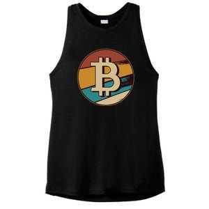 Bitcoin Retro Logo Ladies PosiCharge Tri-Blend Wicking Tank