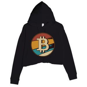 Bitcoin Retro Logo Crop Fleece Hoodie