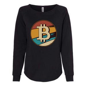 Bitcoin Retro Logo Womens California Wash Sweatshirt