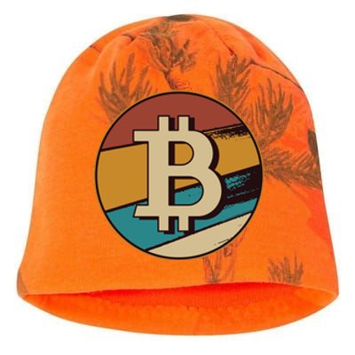 Bitcoin Retro Logo Kati - Camo Knit Beanie