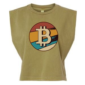 Bitcoin Retro Logo Garment-Dyed Women's Muscle Tee