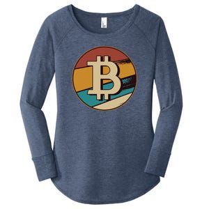 Bitcoin Retro Logo Women's Perfect Tri Tunic Long Sleeve Shirt