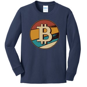 Bitcoin Retro Logo Kids Long Sleeve Shirt