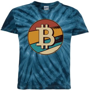 Bitcoin Retro Logo Kids Tie-Dye T-Shirt