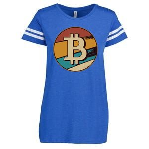 Bitcoin Retro Logo Enza Ladies Jersey Football T-Shirt