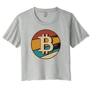 Bitcoin Retro Logo Women's Crop Top Tee