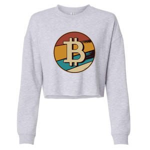 Bitcoin Retro Logo Cropped Pullover Crew