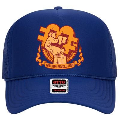 Bitcoin Revolution High Crown Mesh Back Trucker Hat