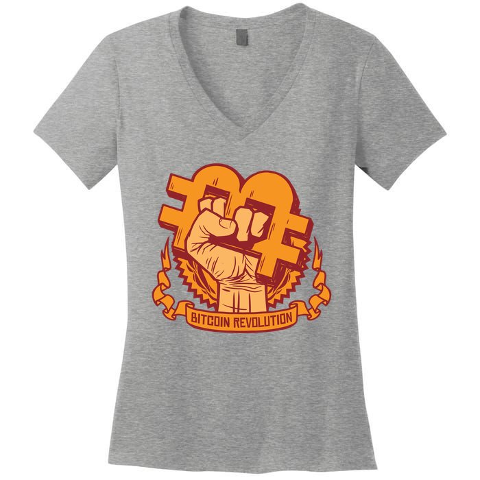 Bitcoin Revolution Women's V-Neck T-Shirt
