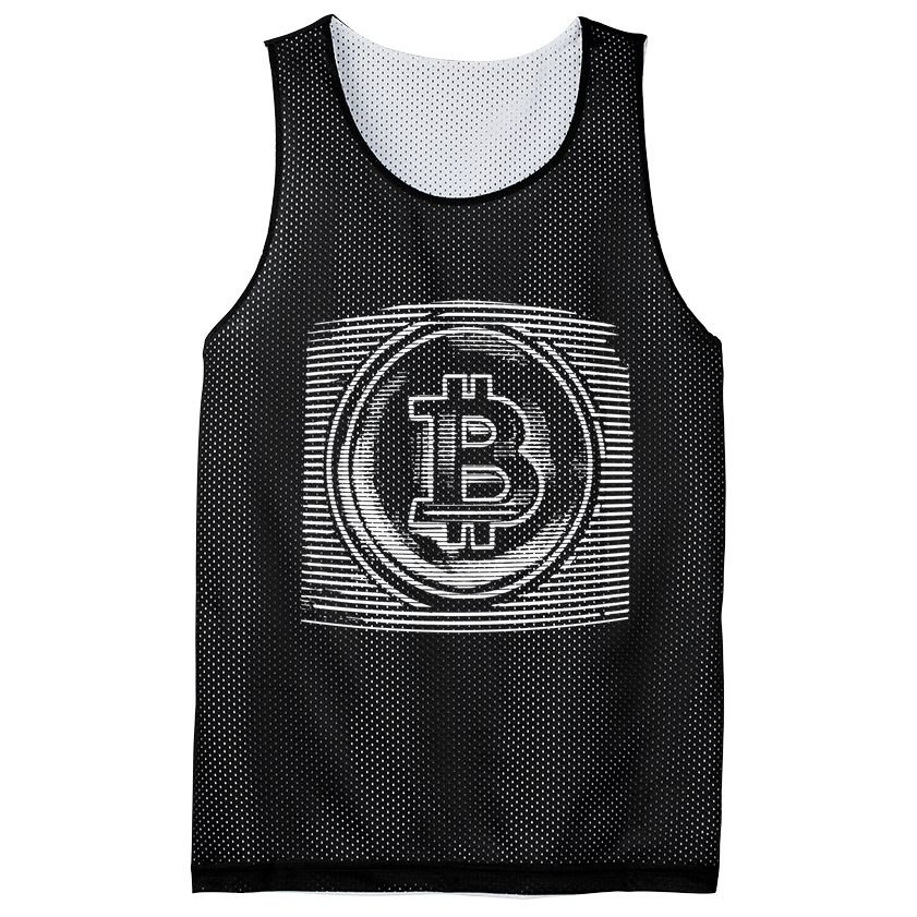 Bitcoin Static Logo Mesh Reversible Basketball Jersey Tank