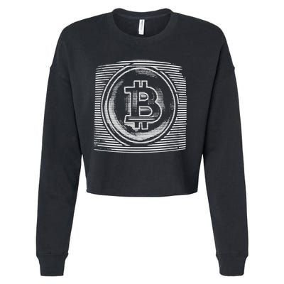 Bitcoin Static Logo Cropped Pullover Crew