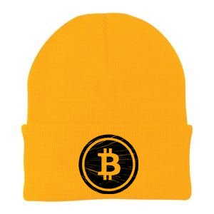 Bitcoin Symbol Knit Cap Winter Beanie