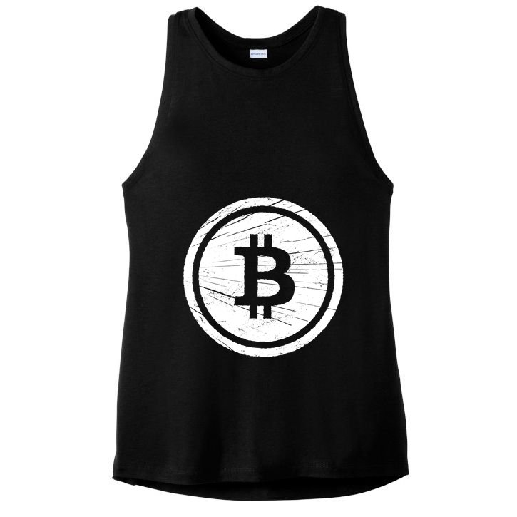 Bitcoin Symbol Ladies PosiCharge Tri-Blend Wicking Tank