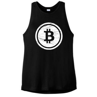 Bitcoin Symbol Ladies PosiCharge Tri-Blend Wicking Tank