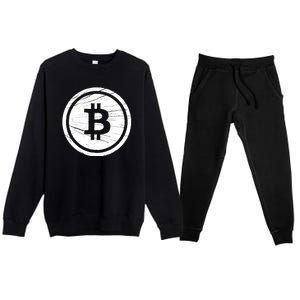 Bitcoin Symbol Premium Crewneck Sweatsuit Set