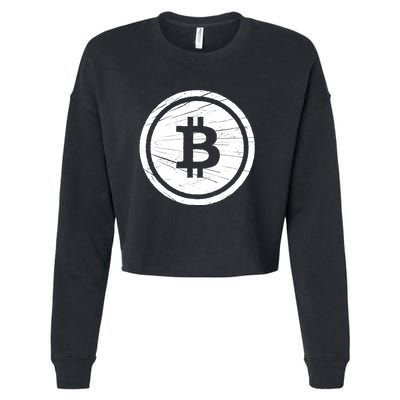 Bitcoin Symbol Cropped Pullover Crew