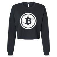 Bitcoin Symbol Cropped Pullover Crew