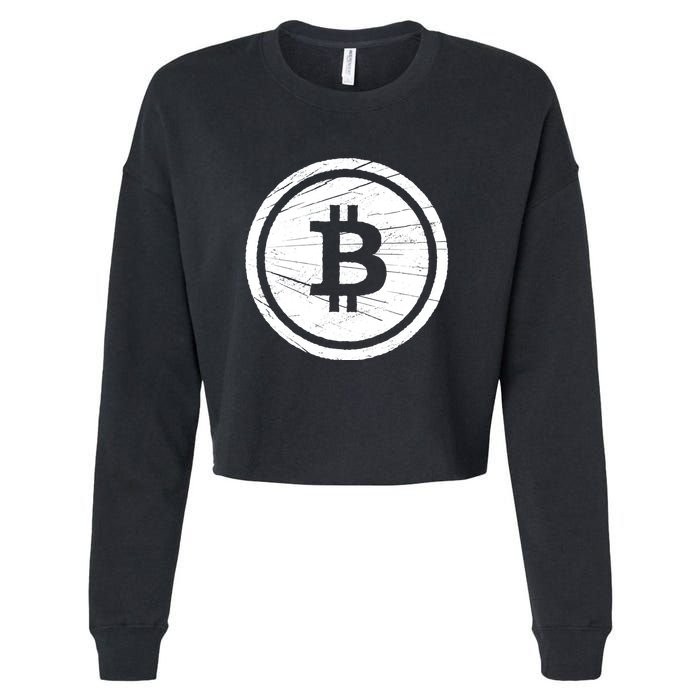Bitcoin Symbol Cropped Pullover Crew