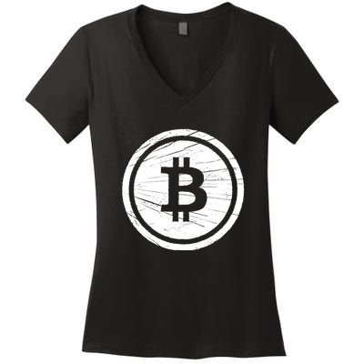 Bitcoin Symbol Women's V-Neck T-Shirt
