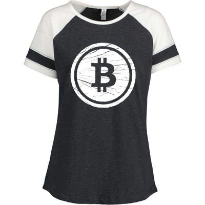 Bitcoin Symbol Enza Ladies Jersey Colorblock Tee