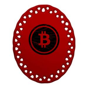 Bitcoin Symbol Ceramic Oval Ornament